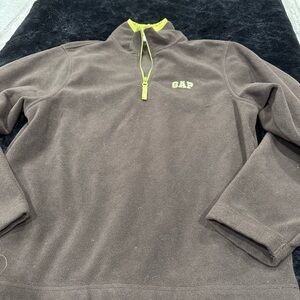 GAP Brown Fleece Jacket with Yellow Trim